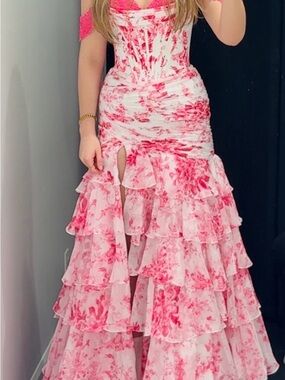 🌸 Pink Floral Prom Dress AMARRA NWT 🌸